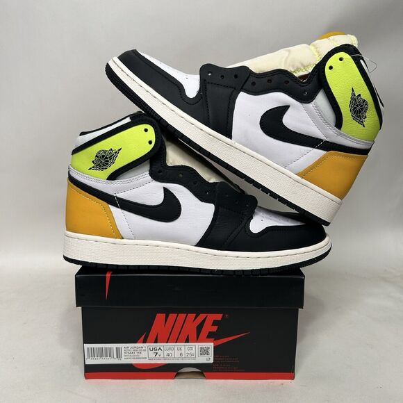 Jordan Shoes - Nike Air Jordan 1 Retro High OG GS “White Black Volt Gold” 2024